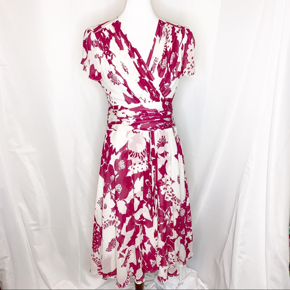 Prize Floral Silk Faux Wrap Dress
